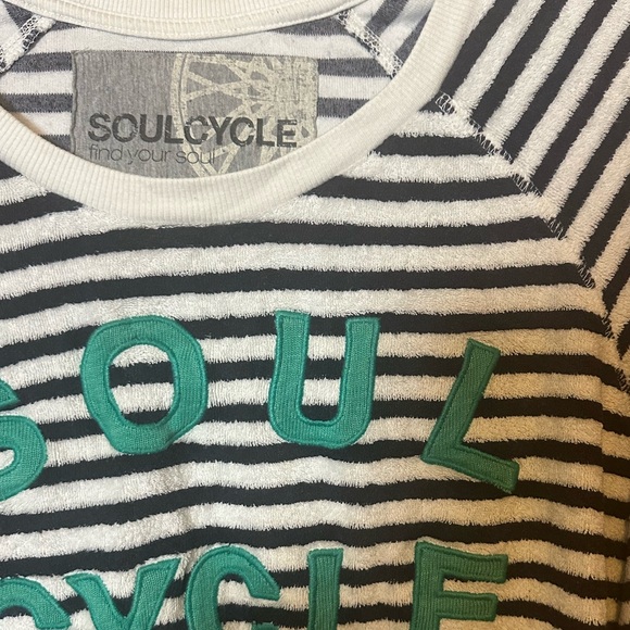 Soul Cycle Striped Logo Sweatshirt Long Sleeves Size M - Picture 2 of 3